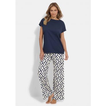 Pyjama puuvillamodaalia - tummansininen / beige / kuvioll. - Gr. 20 - Goldner Fashion