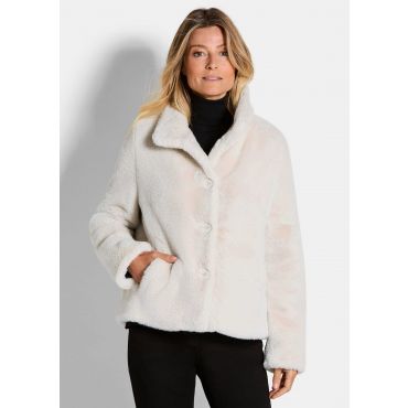 Teddy-takki pystykauluksella - beige - Gr. 42 - Goldner Fashion
