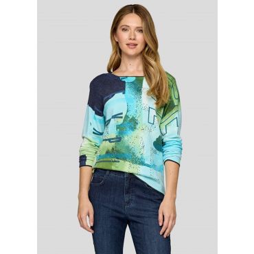 Pusero strassikoristeilla - sininen / turkoosi / vihreä - Gr. 40 - Goldner Fashion