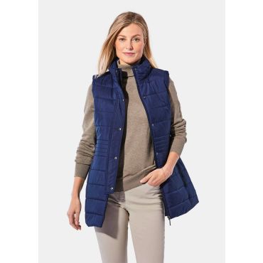 Pitkä liivi poikittaistikkauksilla - tummansininen - Gr. M - Goldner Fashion