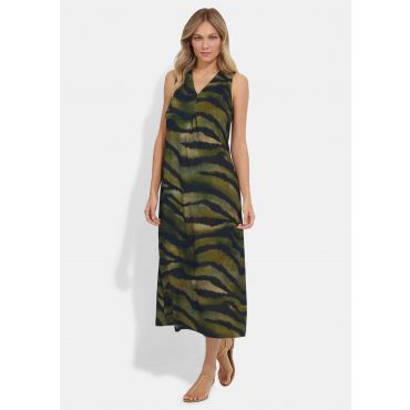 Vapaa-ajan mekko eläinkuosilla - khaki / musta / kuvioll. - Gr. 48 - Goldner Fashion