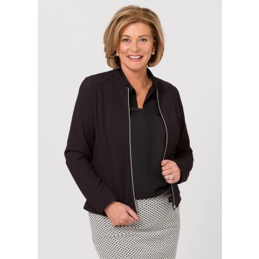 Jerseybleiseri vetoketjulla - musta - Gr. 52 - Goldner Fashion