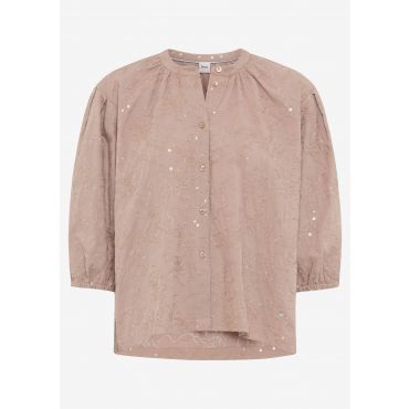 Pusero kukkakirjailuilla ja paljeteilla - braun - Gr. 38 - Goldner Fashion