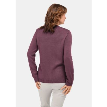 Helppohoitoinen neulepusero laadukkaalla joustinrakenteella - liila - Gr. 24 - Goldner Fashion