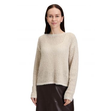 Pitsineulepusero, jossa paljetteja - beige - Gr. 40 - Goldner Fashion