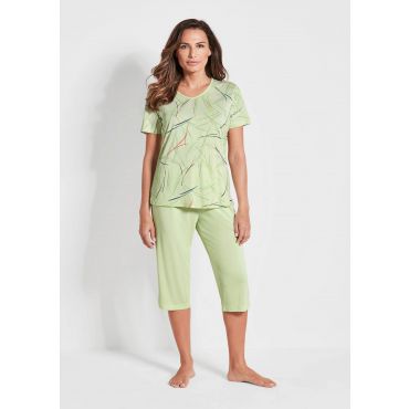 Pyjama - salvia / kuvioll. - Gr. 48/50 - Goldner Fashion
