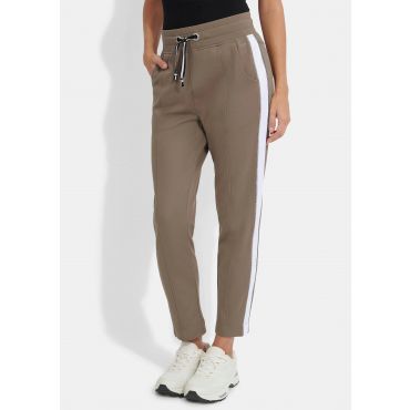 Vapaa-ajan housut kimalleraidoilla - myyränruskea - Gr. 46 - Goldner Fashion