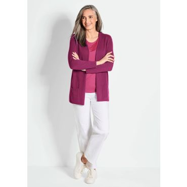 Pehmoinen kashmirneuletakki - marjanpunainen - Gr. 42 - Goldner Fashion