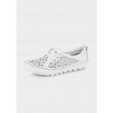 Naisellinen malli rei’itettyä nahkaa - valkoinen - Gr. 39 - Goldner Fashion