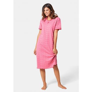 Lyhythihainen puuvillayöpaita - roosa / kuvioll. - Gr. 18/19 - Goldner Fashion