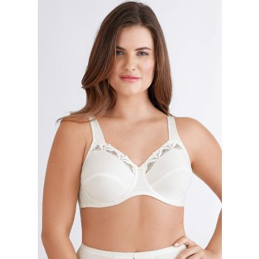 Elegantit kaarituelliset rintaliivit pitsisomistein - samppanja - Gr. 90 C - Goldner Fashion
