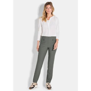 Kapeat LOUISA-stretchhousut, harjattu sisäpinta - khaki - Gr. 275 - Goldner Fashion