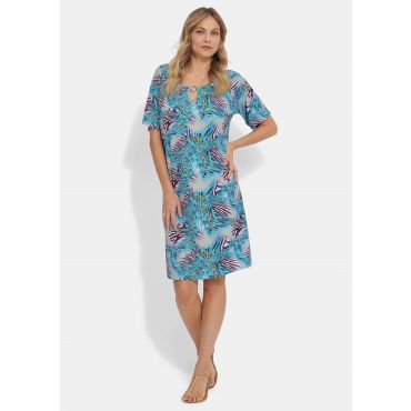 Vapaa-ajan mekko mielikuvituksellisella eläinkuosilla - sininen / kuvioll. - Gr. 22 - Goldner Fashion