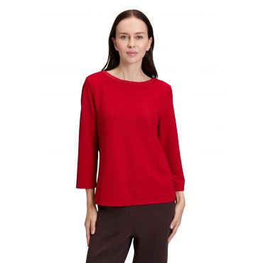Teksturoitu paita kiiltävillä reunuksilla - punainen - Gr. 40 - Goldner Fashion