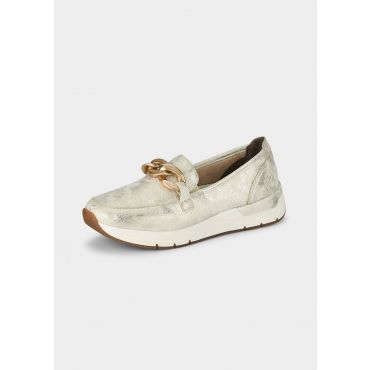 Muodikkaasti koristellut kävelykengät - beige / metalli - Gr. 37 - Goldner Fashion