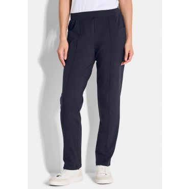 Vapaa-ajan housut ommelluilla prässeillä - musta - Gr. 44 - Goldner Fashion