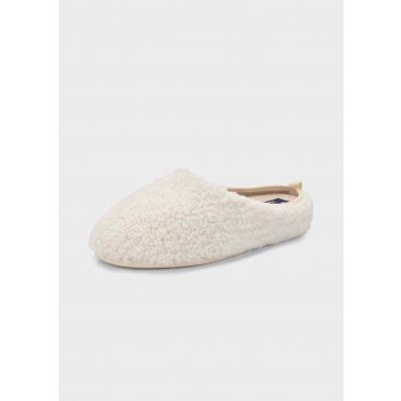 Tohvelit pöyheää teddykangasta, pitävät pohjat - kermanvalkoinen - Gr. 41 - Goldner Fashion