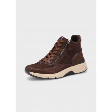 Tennarit, joissa vetoketju ja korkea varsi - ruskea - Gr. 5,5 - Goldner Fashion