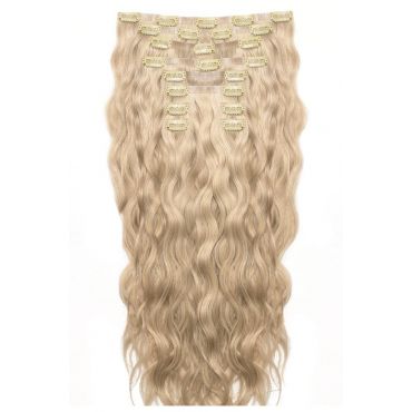 18 Beach Wave Double Hair Set Clip-In Extensions - California Blonde"