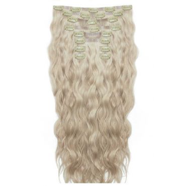 22 Beach Wave Double Hair Set Clip-In Extensions - Champagne Blonde"
