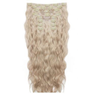 18 Beach Wave Double Hair Set Clip-In Extensions - L.A. Blonde"