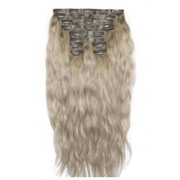 22 Beach Wave Double Hair Set Clip-In Extensions - Scandinavian Blonde"