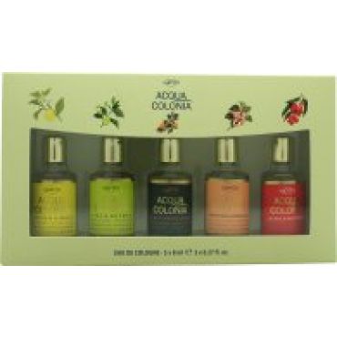 Mäurer & Wirtz 4711 Acqua Colonia Gift Set 8ml Lime & Nutmeg EDC + 8ml Lemon & Ginger EDC + 8ml Blood Orange & Basil EDC + 8ml Lychee & White Mint EDC + 8ml White Peach & Coriander EDC