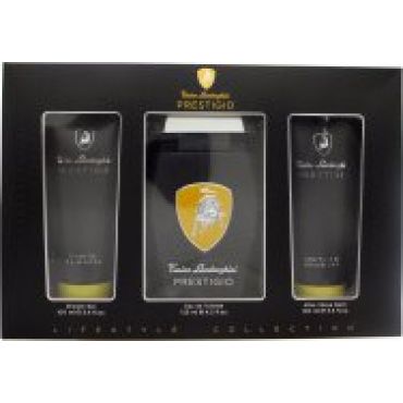 Lamborghini Prestigio Gift Set 125ml EDT Spray + 100ml Shower Gel + 100ml Aftershave Balm