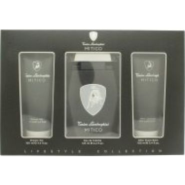 Lamborghini Mitico Gift Set 125ml EDT + 100ml Shower Gel + 100ml Aftershave Balm