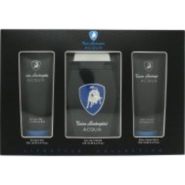 Lamborghini Acqua Gift Set 125ml EDT + 100ml Shower Gel + 100ml Aftershave Balm