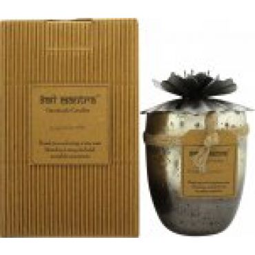 Bali Mantra Hibiscus Glass Silver Candle 500g - French Vanilla