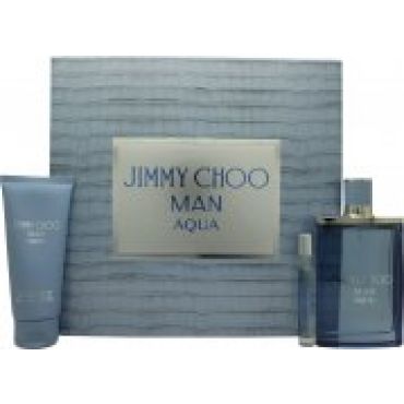 Jimmy Choo Man Aqua Gift Set 100ml EDT + 100ml Shower Gel + 7.5ml EDT