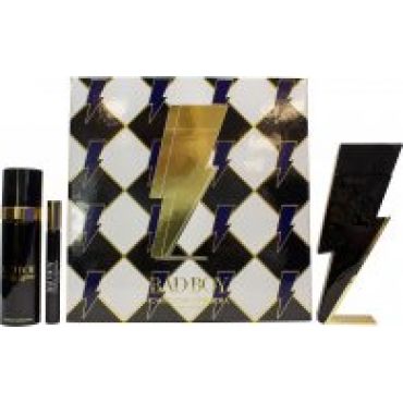 Carolina Herrera Bad Boy Gift Set 100ml EDT + 10ml EDT + 100ml Deodorant Spray