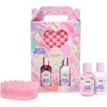 The Kind Edit Co. Bubble Boutique Lather & Soak Gift Set 100ml Body Wash + 100ml Body Lotion + Sponge