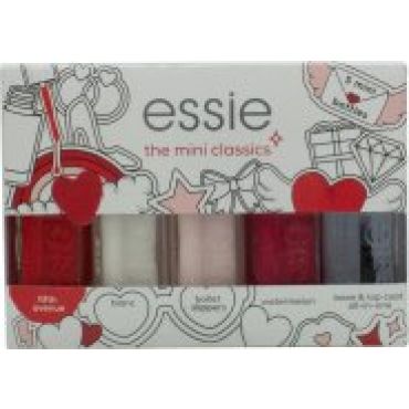Essie The Mini Classics Nail Polish Gift Set 5ml Fifth Avenue + 5ml Blanc + 5ml Ballet Slippers + 5ml Water Melon + 5ml Base & Top Coat