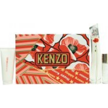 Kenzo Flower by Kenzo La Récolte Parisienne Gift Set 75ml EDP + 10ml EDP + 75ml Body Lotion