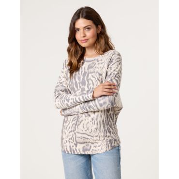 Leopard Print Jumper - M/L / STONE