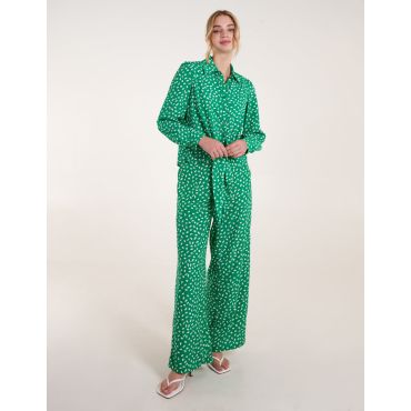 Abstract Polka Dot Oversized Shirt - S / GREEN