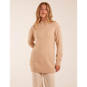 High Neck Long Jumper - S/M / Camel