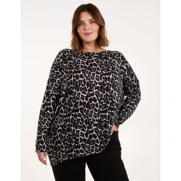 Curve Leopard Tie Back Cut And Sew Top - 26/28 / GREY