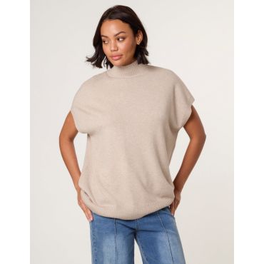 Oversized Sleeveless Jumper - 14/16 / MOCHA