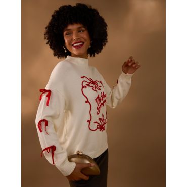 Christmas Tis The Season Jumper - S / IVORY