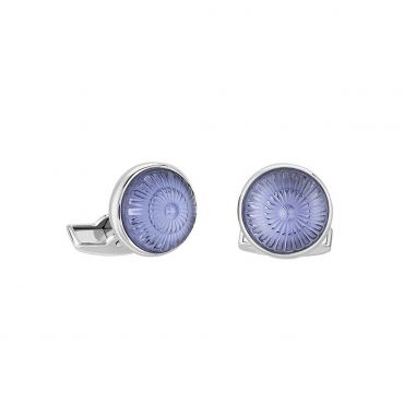 Lalique Toupie Sapphire Blue Cufflinks