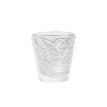 Lalique Clear Crystal Feuilles Votive
