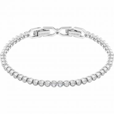 Swarovski Emily Bracelet, White, Rhodium Plated