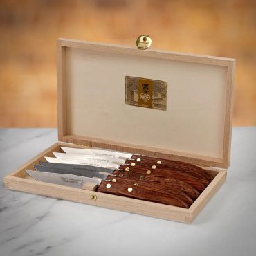 Claude Dozorme Exotic Wood Grill Steak Knives, Set of 6