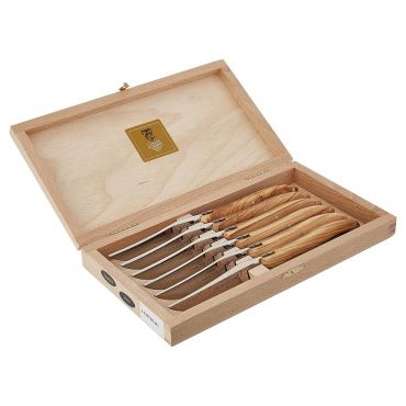 Claude Dozorme Steak Knives Olive Wood, Set of 6