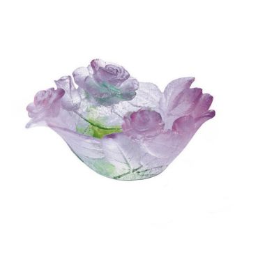 Daum Roses Pink Shallow Dish