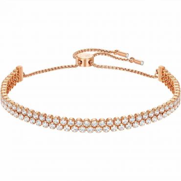 Swarovski Subtle Bracelet, White, Rose Gold Plated