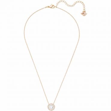 Swarovski Sparkling Necklace, White, Rose Gold Plated